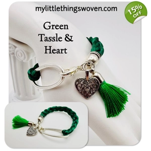 Green Braided Cord Bracelet ..