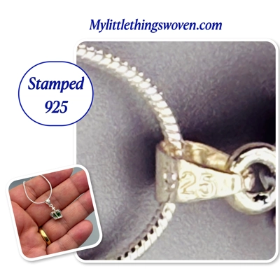 Faux Emerald Crown Pendant & Necklace, Sterling Silver 925, Snake Chain, Adjustable