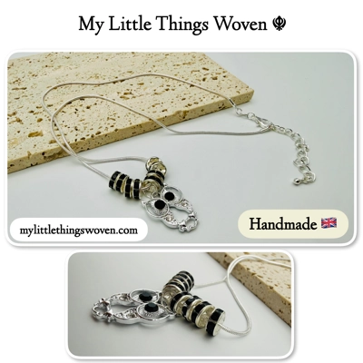 Sterling Silver Owl Pendant & Necklace, Snake Chain Sterling Silver Owl Pendant & Necklace, Snake Chain