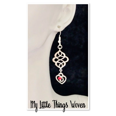 Silver Love Heart Eternity Earrings