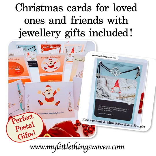 Christmas Card And Jewellery Gift, Friendship Gifts, Bracelets, Handmade