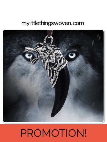 Men's Silver Wolf Tooth Pendant/Necklace - Black, Real Leather Cord