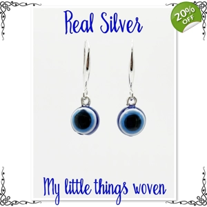Real Silver Evil Eye Dangle ..