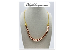 Gold Two-Toned Brown And Cream Necklace And Bracelet 2 Piece Set