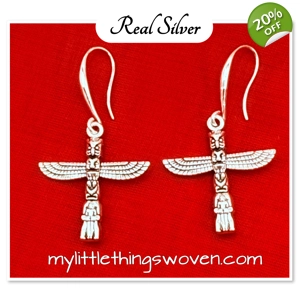 Real Silver Mayan Totem Pole..