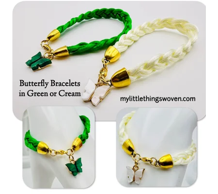 Butterfly Pendant/Charm Bracelets/Braided