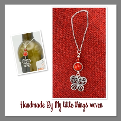 Bottle Gift Bag with Butterfly Bottle Charm and Gift Tag Set Bottle Gift Bag with Butterfly Bottle Charm and Gift Tag Set