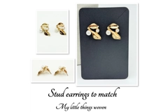 Gold & Faux Pearl Necklace & Earrings Jewellery Set