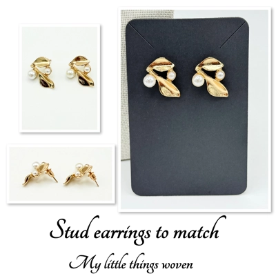 Gold & Faux Pearl Necklace & Earrings Jewellery Set Gold & Faux Pearl Necklace & Earrings Jewellery Set