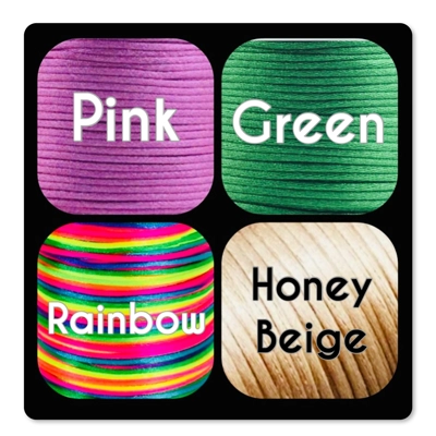 Necklace & Bracelet Set Silver, 2mm Nylon Silk Cord Choice of Colours/Sizes