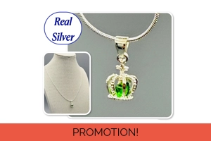 Faux Emerald Crown Pendant &..