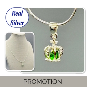 Faux Emerald Crown Pendant &..