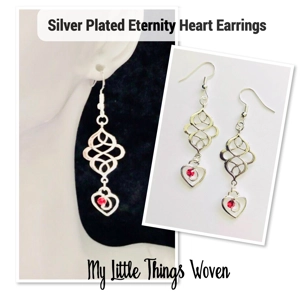 Silver Love Heart Eternity Earrings