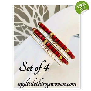 Red Sparkly Bracelet Bangles..