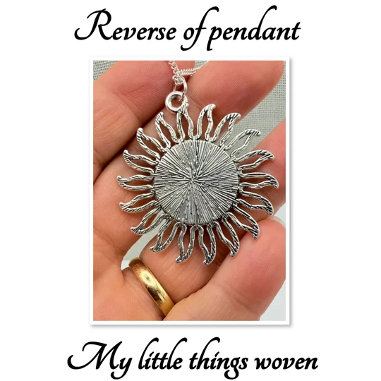 Orange Sun Pendant & Necklace Real Silver