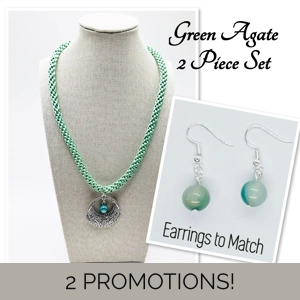 Green Agate Necklace an..