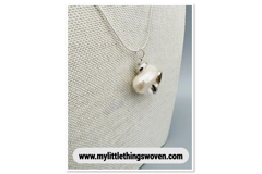 White Pearl Turbo Shell Pendant and Necklace, Silver 925, 18" Snake Chain, Adjustable