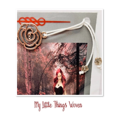 Friendship Bracelet And Gothic Greeting Card blank inside RED FOREST