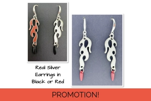 Real Silver Flame Dangle Dro..