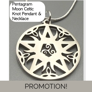 Men's Pentagram Moon Celtic ..