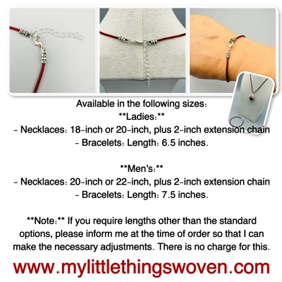 Necklace & Bracelet Set Silver, 2mm Nylon Silk Cord Choice of Colours/Sizes