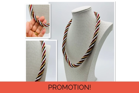 Multi Coloured Spiral Patterned Necklace 19