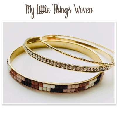 Gold & Brown Metal Sparkly Bangles Set Of 3 Gold & Brown Metal Sparkly Bangles Set Of 3