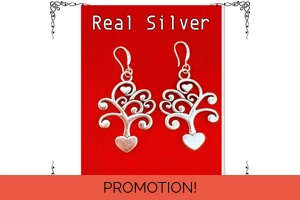 Silver Love Heart Tree Dangl..