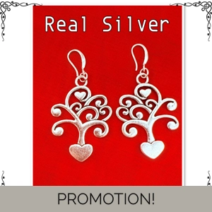 Silver Love Heart Tree Dangl..