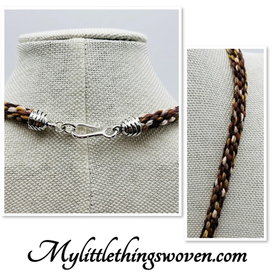 Ammonite Fossil Necklace & Pendant + Bracelet 2 piece set Handmade Brown Multi