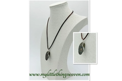 Ammonite Fossil Stone Pendant and Necklace, 18" long Brown Cord