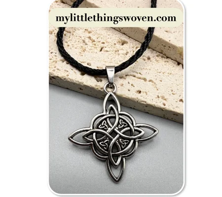 Witches Knot Pendant/Necklace, Silver - Black