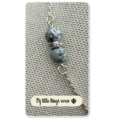 Light Steel/Grey Asymmetrical Necklace/Pendant - Sterling Silver