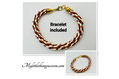 Gold Two-Toned Brown And Cream Necklace And Bracelet 2 Piece Set