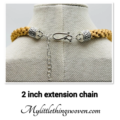 Leaf Pendant & Necklace And Charm Bracelet, Handwoven Silk,Silver