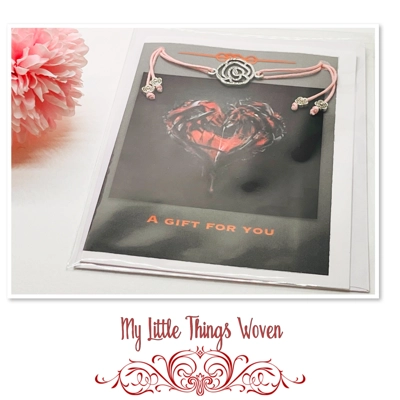 Friendship Bracelet And Greeting Card Blank Inside HEART Friendship Bracelet And Greeting Card Blank Inside HEART