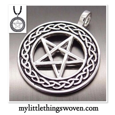 Men's Black Rope Pagan Pentagram Pentacle Star Pewter Pendant Adjustable 24" Men's Black Rope Pagan Pentagram Pentacle Star Pewter Pendant Adjustable 24"