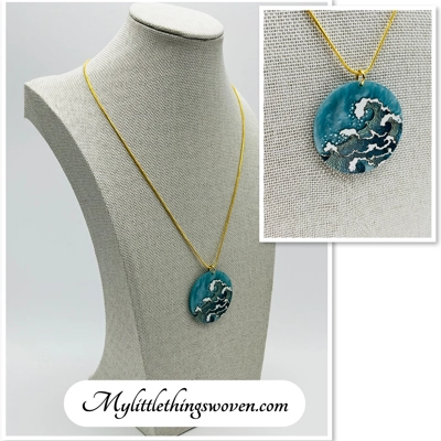 The Great Wave Off Kanagawa Necklace & Pendant in Sterling Silver or 18k Gold Plated The Great Wave Off Kanagawa Necklace & Pendant in Sterling Silver or 18k Gold Plated