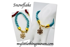 Colourful Christmas Charm Bracelets,Woven Braid,Gold Coloured