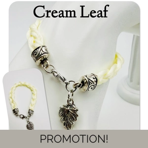 Cream Flat Braided Bracelet ..