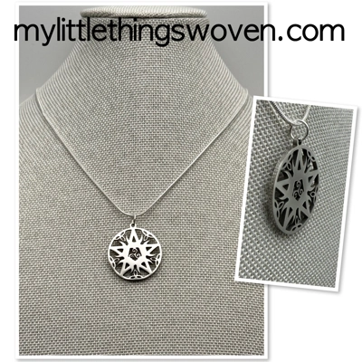 Men's Pentagram Moon Celtic Knot Pendant/Necklace - Stainless Steel/Sterling Silver, Snake Chain Men's Pentagram Moon Celtic Knot Pendant/Necklace - Stainless Steel/Sterling Silver, Snake Chain