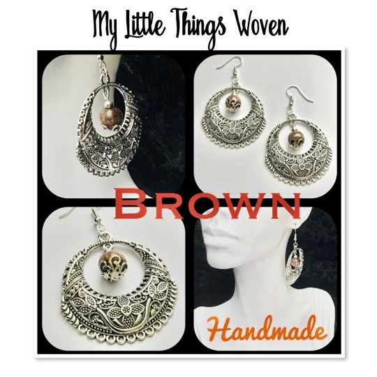 Large Hoop Silver Fashion Boho Dangle Earrings