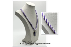 Purple Heart Pendant & Necklace & Bracelet Gift 2 Piece Set Silver, Cord New