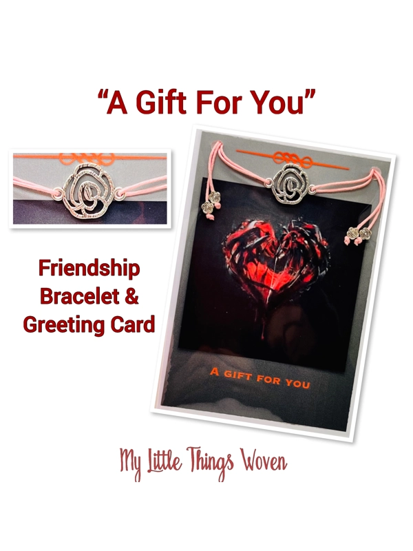 Friendship Bracelet And Greeting Card Blank Inside HEART