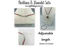 Necklace & Bracelet Set Silver, 2mm Nylon Silk Cord Choice of Colours/Sizes