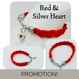 Red Braided Cord Bracelet wi..
