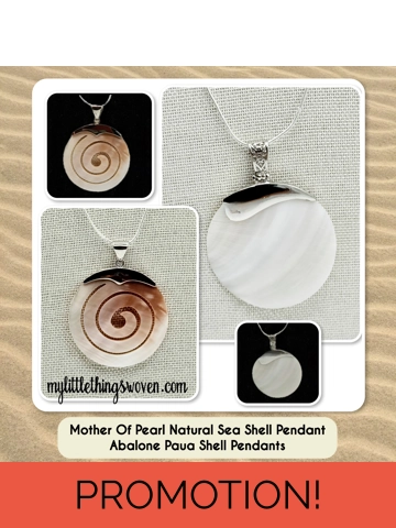 Mother Of Pearl Natural Sea Shell Pendant Shell Pendants on Sterling Silver Snake Chain