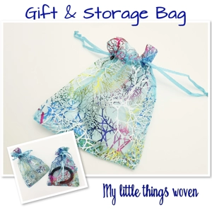 Small Cloth Gift Storage Bag Multicoloured Tree Pattern Voile Pouch