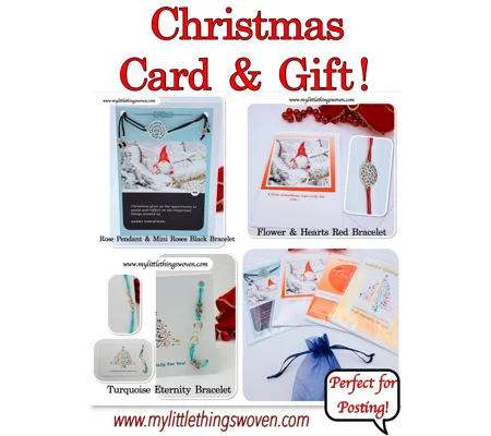 Christmas Card And Jewellery Gift, Friendship Gifts, Bracelets, Handmade