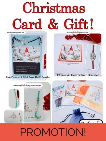 Christmas Card And Jewellery Gift, Friendship Gifts, Bracelets, Handmade